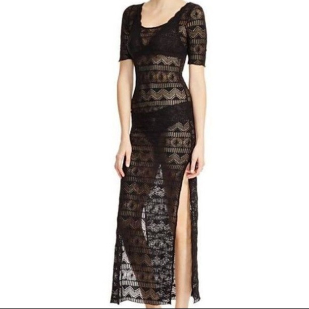 Free people too cool sheer lace maxi